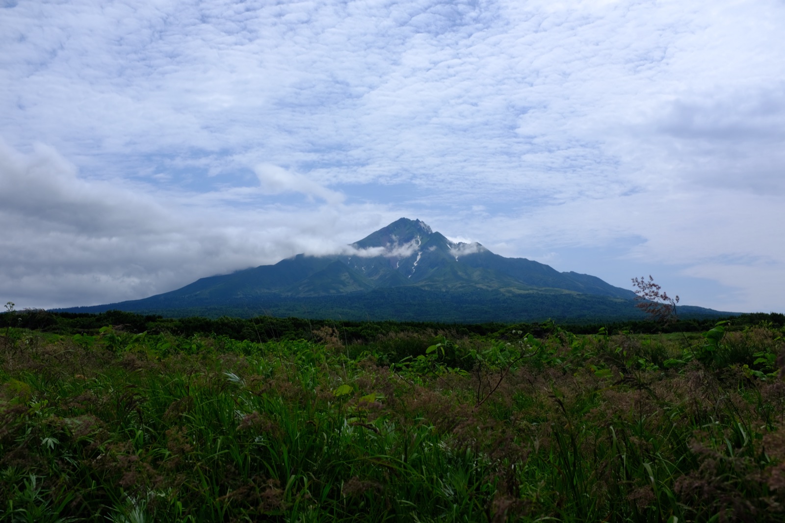 北海道利尻山 雲散後的山頂漸次浮現（北海道）