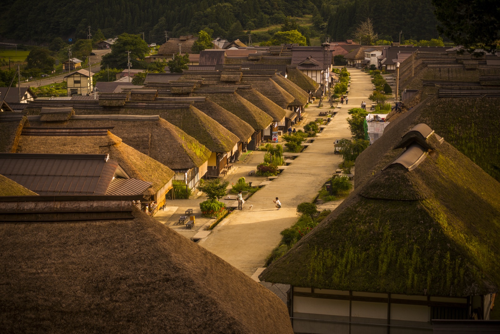 福島下鄉町大內宿 夕暮時分的江戶風景（福島県）