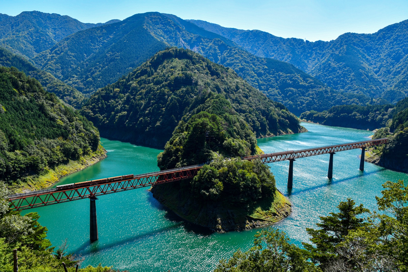 靜岡秘境鐵道 奧大井湖上站的無盡風景（静岡県）