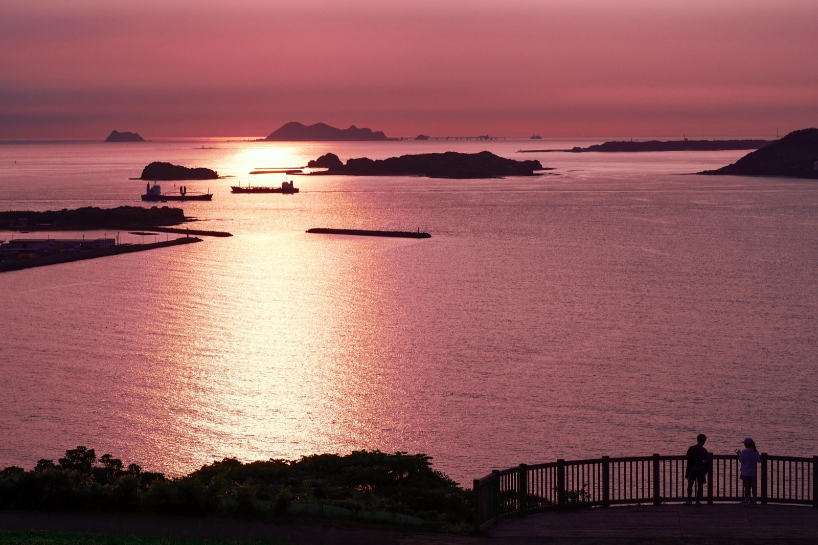 山口縣響灘夕陽 老之山公園的絕佳眺望（山口県）