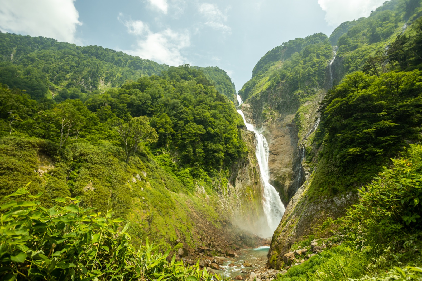 富山夏日。稱名滝的新綠與落水（富山県）