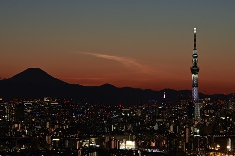 晚霞、富士山與天空樹，千葉縣的三景交匯（千葉縣）
