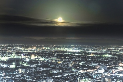 粉紅月夜的新潟 朱鷺展望台夜景紀實（新潟縣）