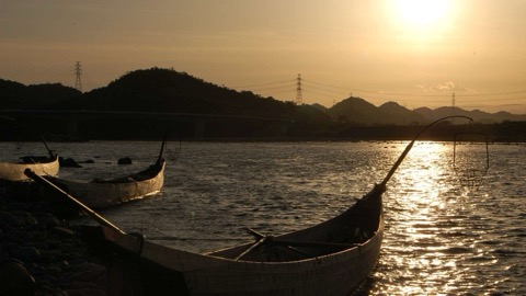 小瀬・長良川河畔の夕暮れ