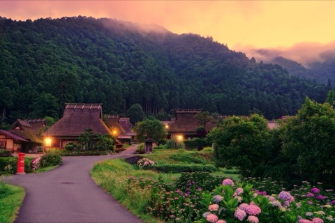 京都美山茅草屋村 梅雨晨曦的日本原鄉（京都府）