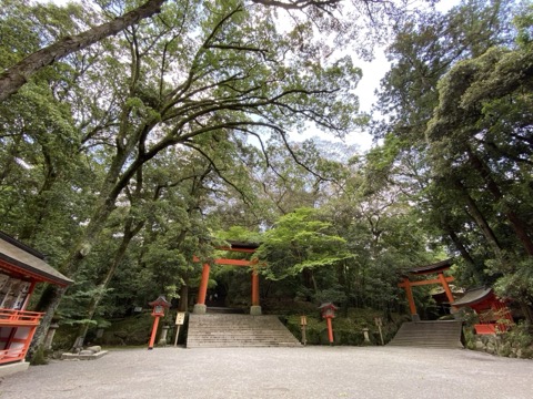 大分縣宇佐神宮參道 上宮階梯前的鳥居