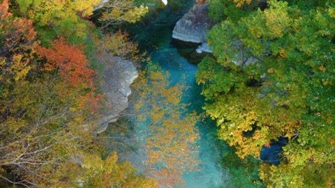 岐阜縣中津川市付知峽的靜謐峽谷（岐阜縣）