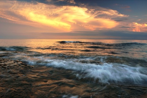 箱石浜の朝焼け