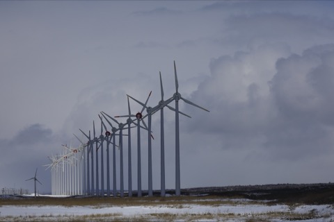 北海道音頓留風力發電所的風景（北海道）