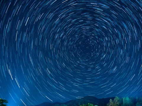 長野縣晝神溫泉眺望的北極星（長野縣）