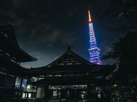 六月令和色彩的東京塔 城市天際線的柔和光景（東京都）