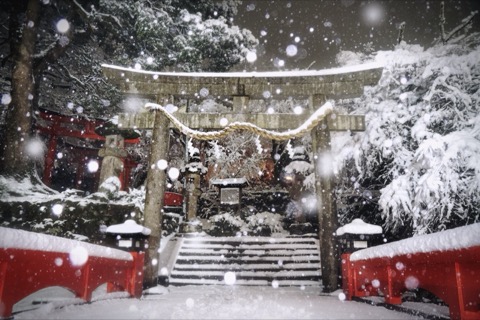 兵庫出石冬日靜謐 有子山稲荷神社的另一種風景（雪景）