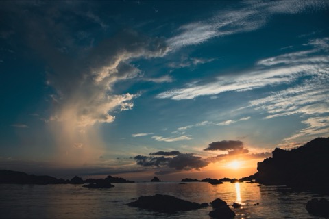 日本海中沈落的夕陽—青森縣（青森縣）