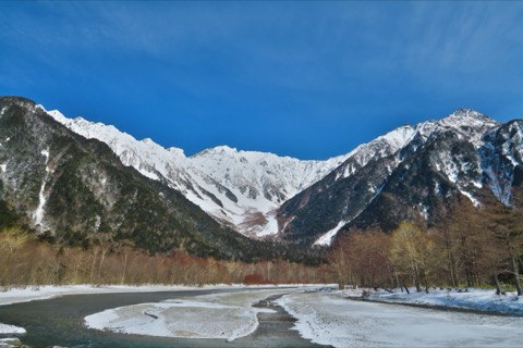 冬日穗高連峰的山巒壯闊（長野縣）