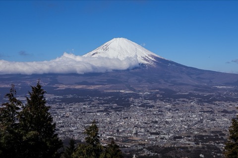 靜岡 乙女峠 富士山與御殿場的街景（靜岡縣）
