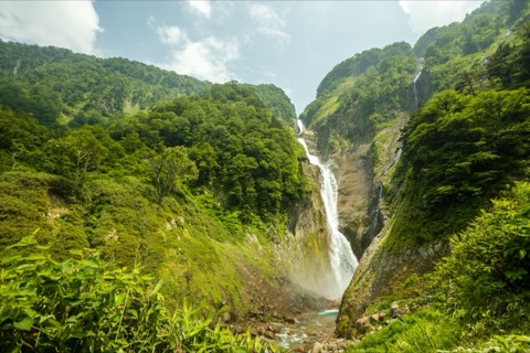 富山夏日。稱名滝的新綠與落水（富山縣）