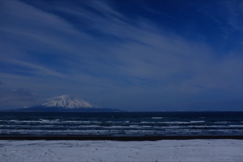 冬季利尻富士的靜謐風景（富士山）