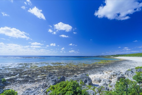 沖縄縣大度濱海岸的靜謐風景（沖繩縣）