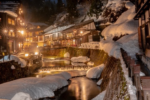 山形冬戀銀山溫泉　雪景如夢似幻（山形縣）