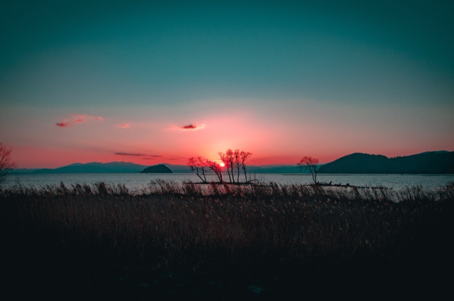 長浜市の夕焼け（滋賀県）