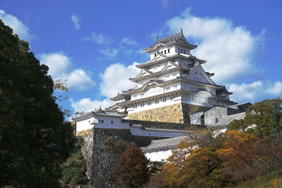 秋空の姫路城（兵庫県）