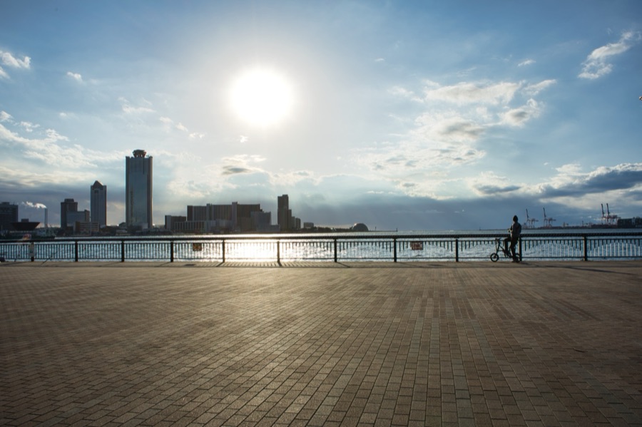 大阪港ダイヤモンドポイントの夕日（大阪府）